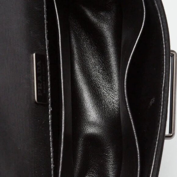 Prada Black Quilted Suede Cahier Bag 1BH018 - Picture 4 of 11